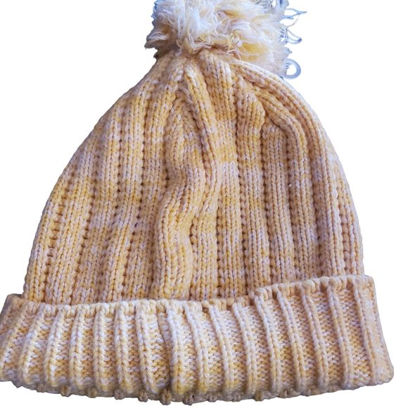 Los Angeles Beanie cable knit embroidered white yellow - Picture 4 of 5